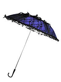 Mini-ombrelle bleue avec dentelle noire