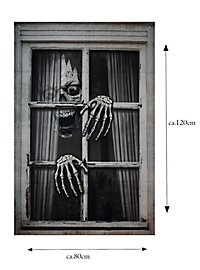 Monster skeleton Halloween window decoration