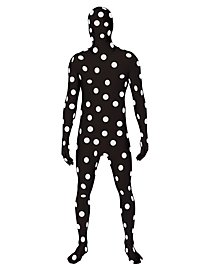 Morphsuit schwarz-weiß gepunktet Ganzkörperkostüm