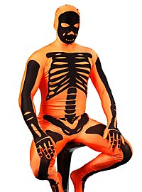 Morphsuit Skelett orange Ganzkörperkostüm
