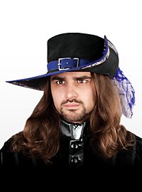 Leather Hat Musketeer blue