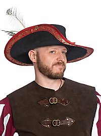 Musketeer Leather Hat red