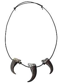 Necklace with 3 wolf claws (painted 3D print)