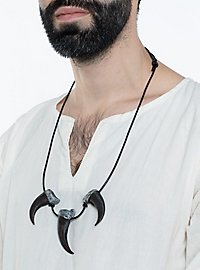 Necklace with 3 wolf claws (painted 3D print)
