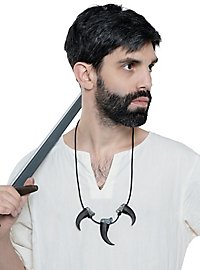 Necklace with 3 wolf claws (painted 3D print)