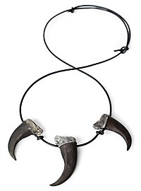 Necklace with 3 wolf claws (painted 3D print)