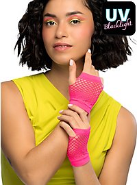 Net gloves 80s pink