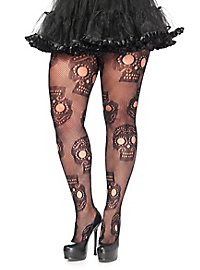 Netpanty met doodshoofd motief