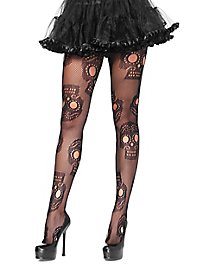 Netpanty met doodshoofd motief