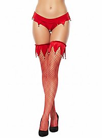 Harlekin Netzstrümpfe mit Glöckchen