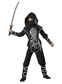 Ninja warrior kid’s costume silver dragon