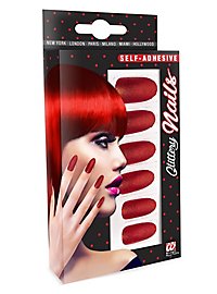 Ongles scintillants rouges