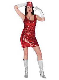 Pailletkjole Med Stropper Rød