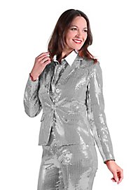 Pailletten Anzug für Damen silber