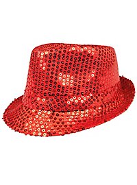 Paillettenhut rot