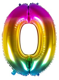 Palloncino in foil numero 0 arcobaleno 86 cm