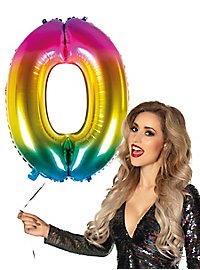 Palloncino in foil numero 0 arcobaleno 86 cm