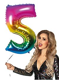 Palloncino in foil numero 5 arcobaleno 86 cm