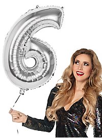 Palloncino in foil numero 6 argento 86 cm