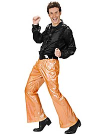 Pantalón Disco Brillante Naranja Para Hombres