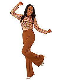 Pantalon femme années 70 marron