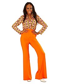 Pantalon femme années 70 orange