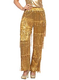 Pantaloni da discoteca con lamé dorato