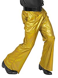 Pantaloni disco glitter da uomo oro