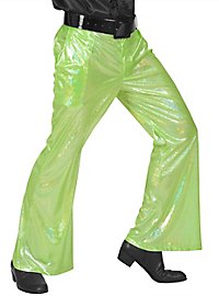 Pantaloni disco glitter da uomo verde chiaro