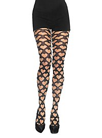 Tights nude with heart pattern