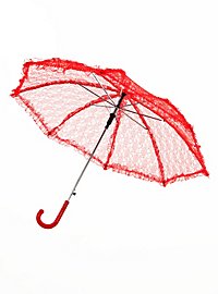 Parapluie en dentelle rouge