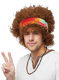 Parrucca afro hippie con fascia per capelli