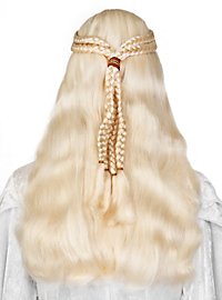 Parrucca bionda chiara a capelli lunghi con treccine