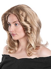 Parrucca bionda con onde laterali blow-dry