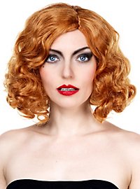 Parrucca corta riccia rosso arancio