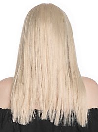 Parrucca di capelli lunghi biondo chiaro con riga centrale