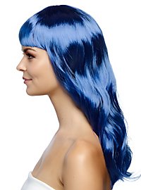 Parrucca di capelli lunghi blu
