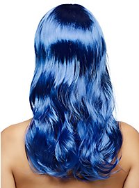 Parrucca di capelli lunghi blu