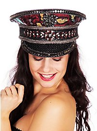 Party officer peaked cap with sequins