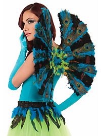 Peacock wings with feathers