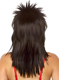 Peluca Mullet Rockstar Negra