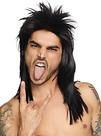 Peluca Mullet Rockstar Negra