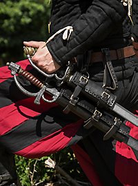 Pendant de ceinture avec deux fourreaux d'épée noir