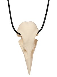 Pendentif tête de corbeau avec pince en cuir (11cm)