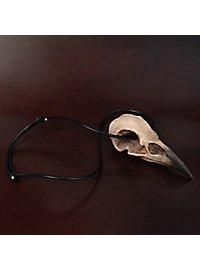 Pendentif tête de corbeau avec pince en cuir (11cm)
