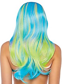 Perruque à cheveux longs multicolores