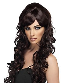 Perruque cheveux longs Desire brun foncé