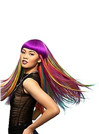 Perruque Manic Panic - violet-coloré, longue, frange courbée