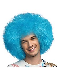 Perruque UV bleu néon « barbe à papa