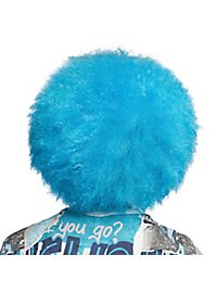 Perruque UV bleu néon « barbe à papa